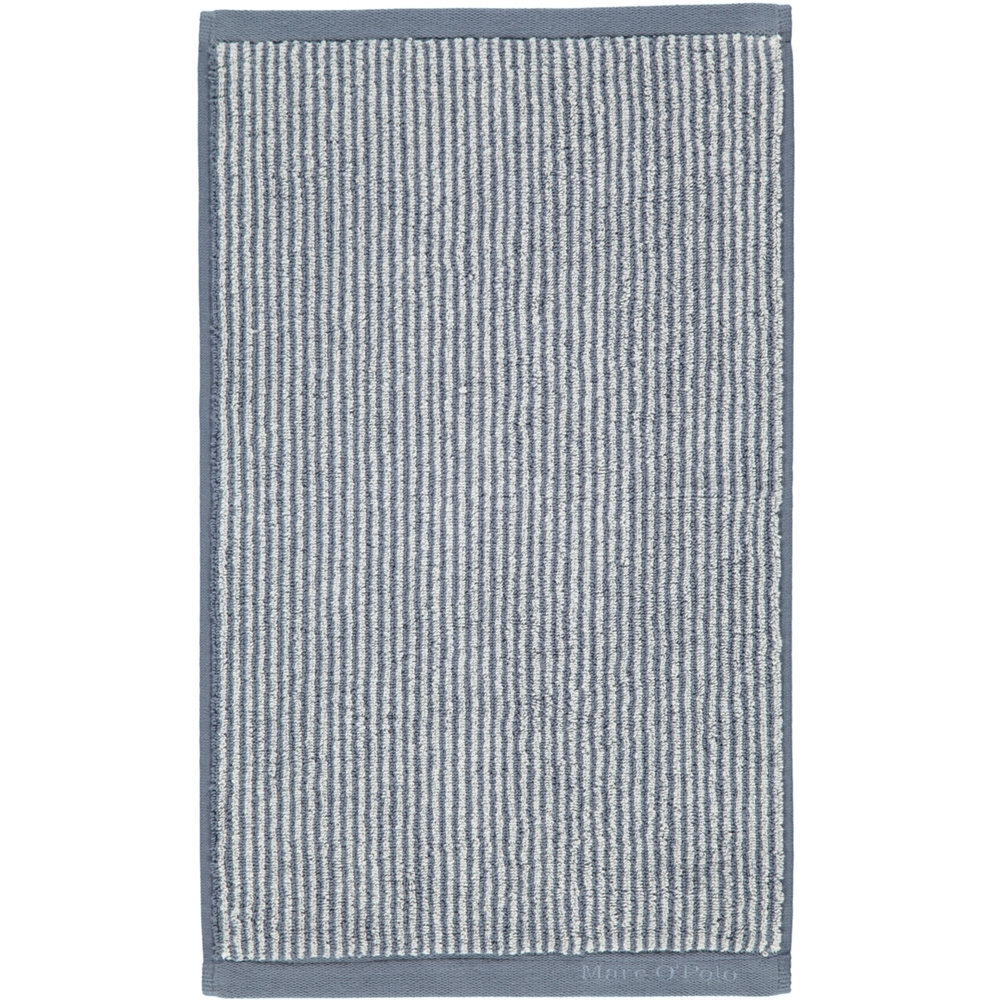 MARC O'POLO Timeless Tone Stripe Smoke Blue/Off White Gästetuch 30 x 50 cm