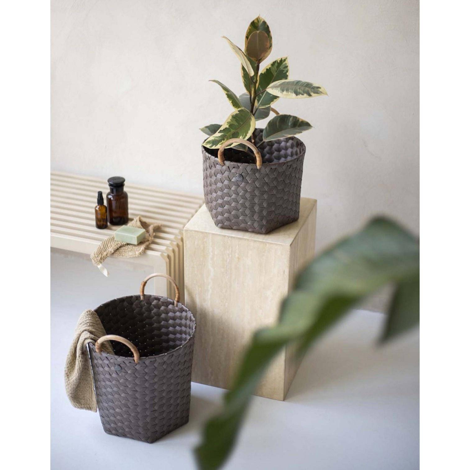 Handed By Aufbewahrungskorb mit Henkel Dimensional Größe M Fb. Taupe