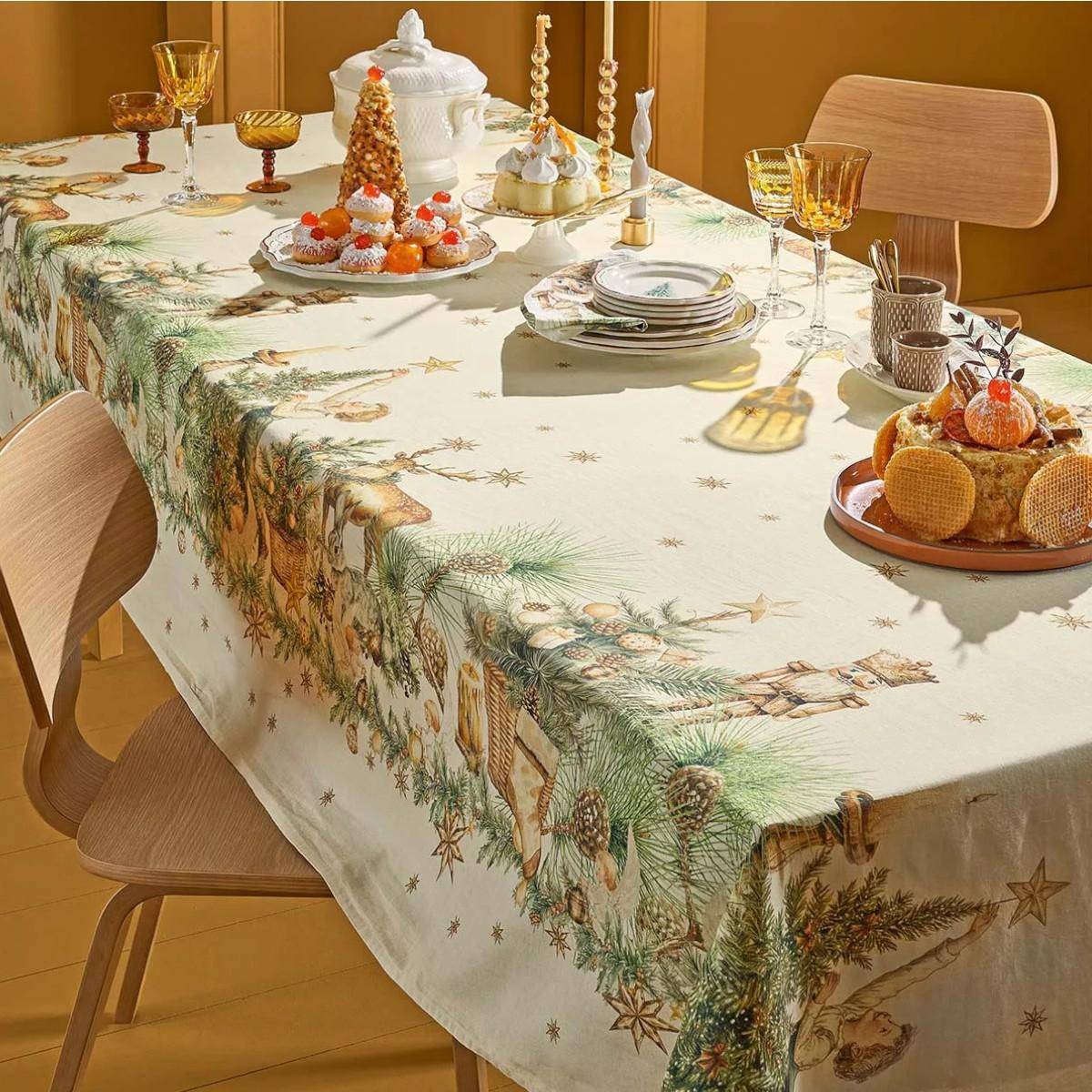 Garnier Thiebaut Mitteldecke Noel vintage Dore 115 x 115 cm