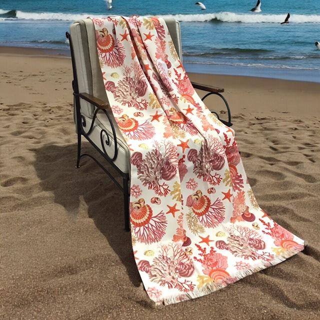 Garnier Thiebaut Fouta Seashell Corail 87 x 188 cm