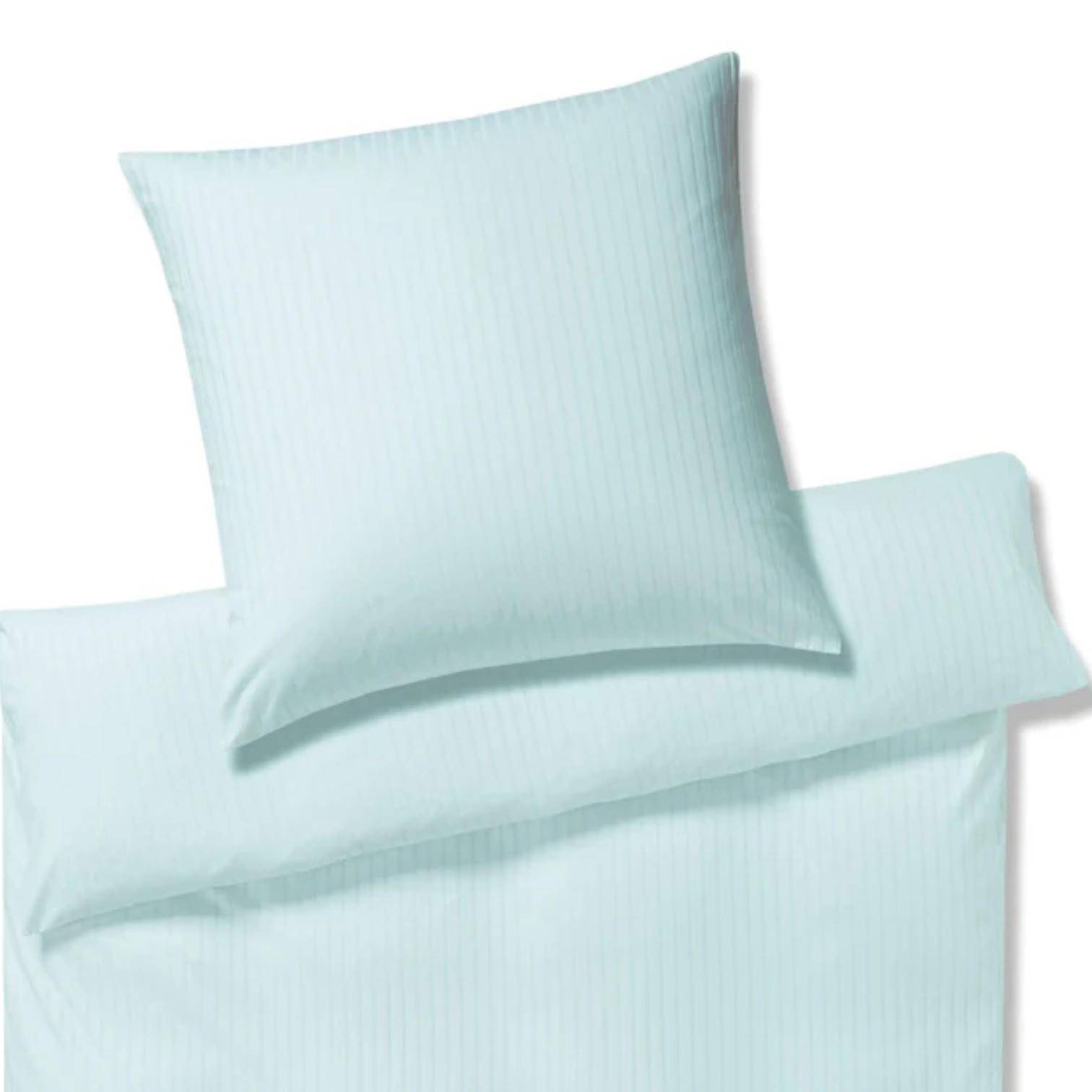 Elegante Jersey Bettwäsche Solid Stripe Mint 135 x 200 cm