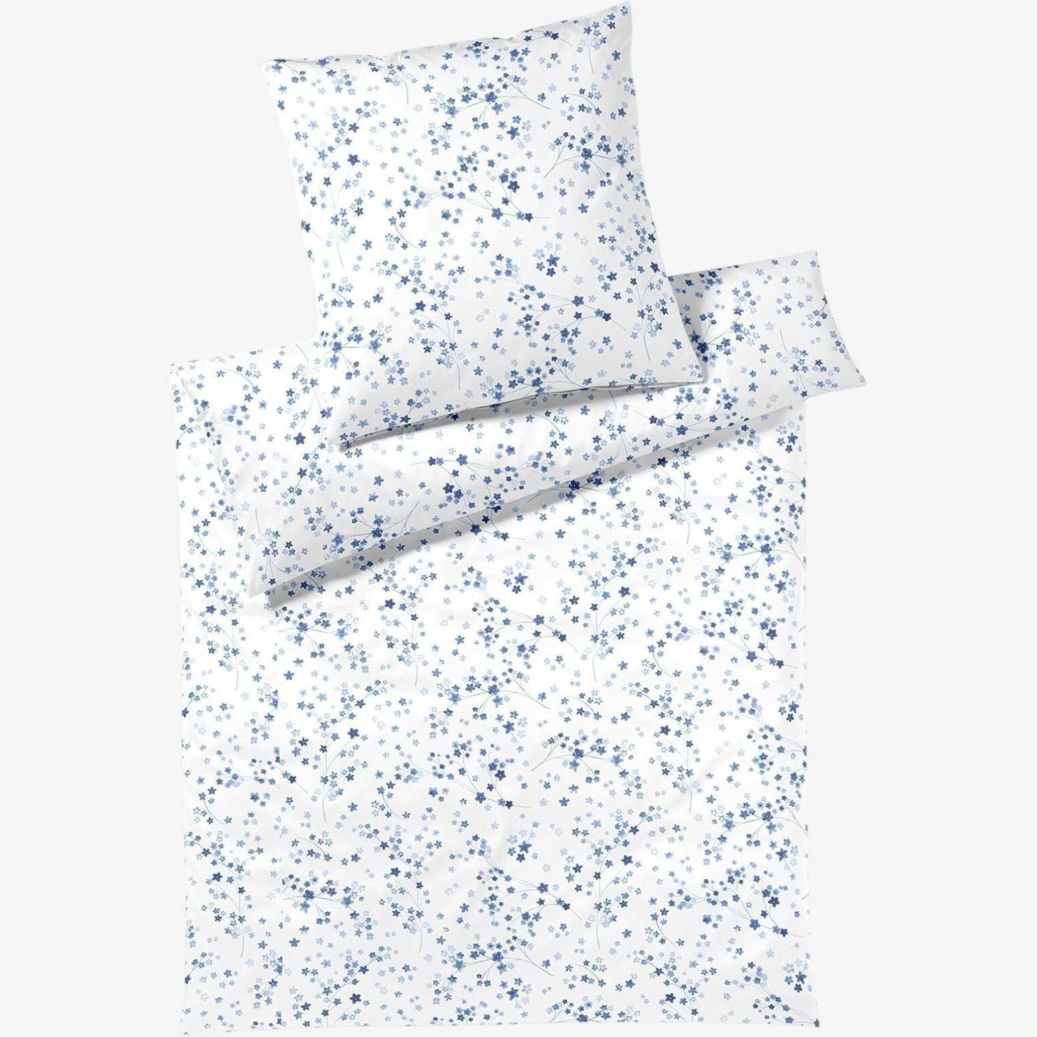Elegante Jersey Bettwäsche Pretty Blau 135 x 200 cm