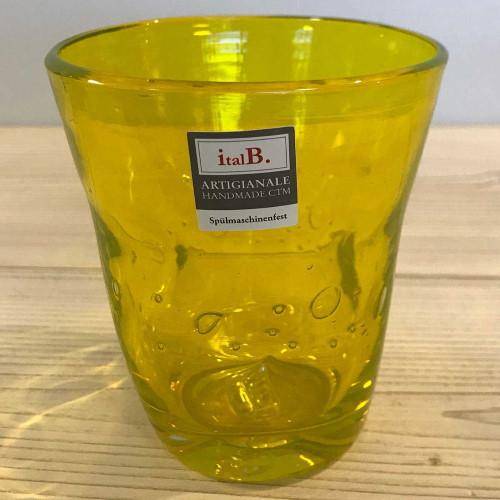 italB. Glas mundgeblasen Laguna Aqua 0,3 l Fb. Yellow