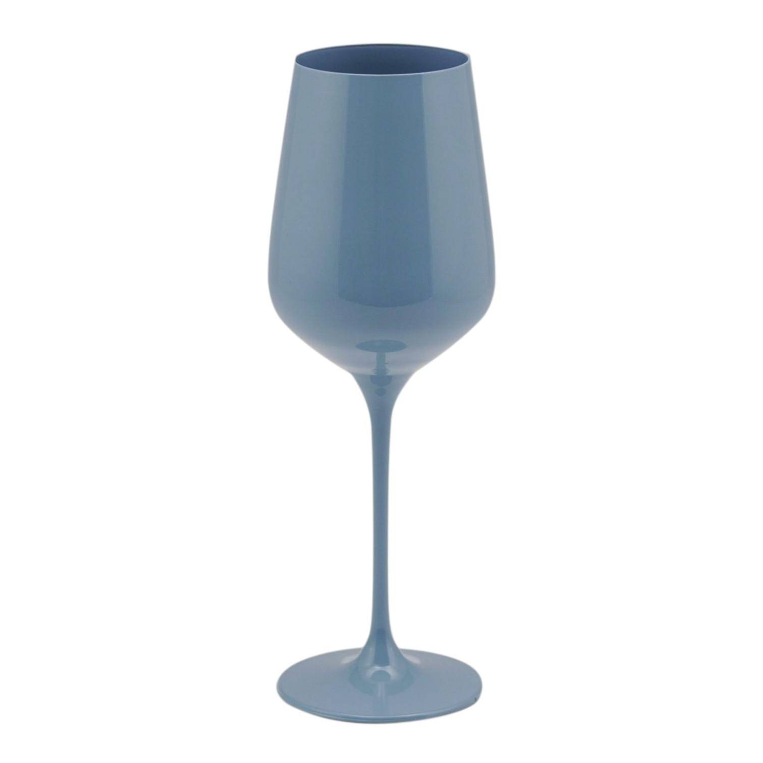 Blaues Colorato Weinglas aus Kristallglas freigestellt