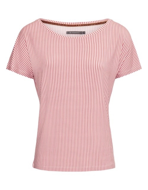 Essenza Ellen Striped Top Kurzarm Rhabarber in L