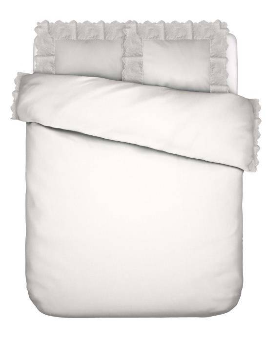 Essenza Baumwoll-Bettwäsche Maen White 200 x 200 cm + 2 x 80 x 80 cm