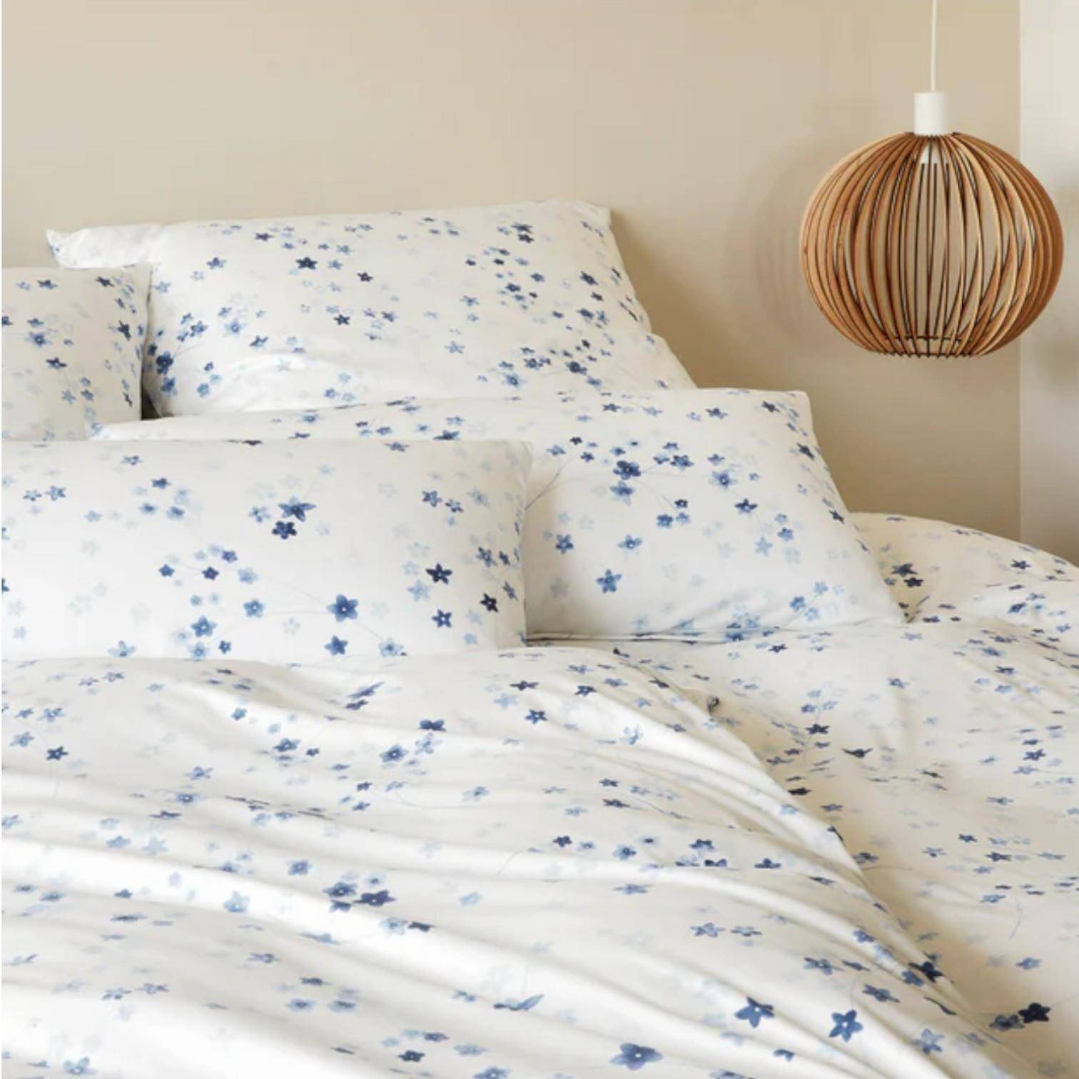 Elegante Jersey Bettwäsche Pretty Blau 135 x 200 cm