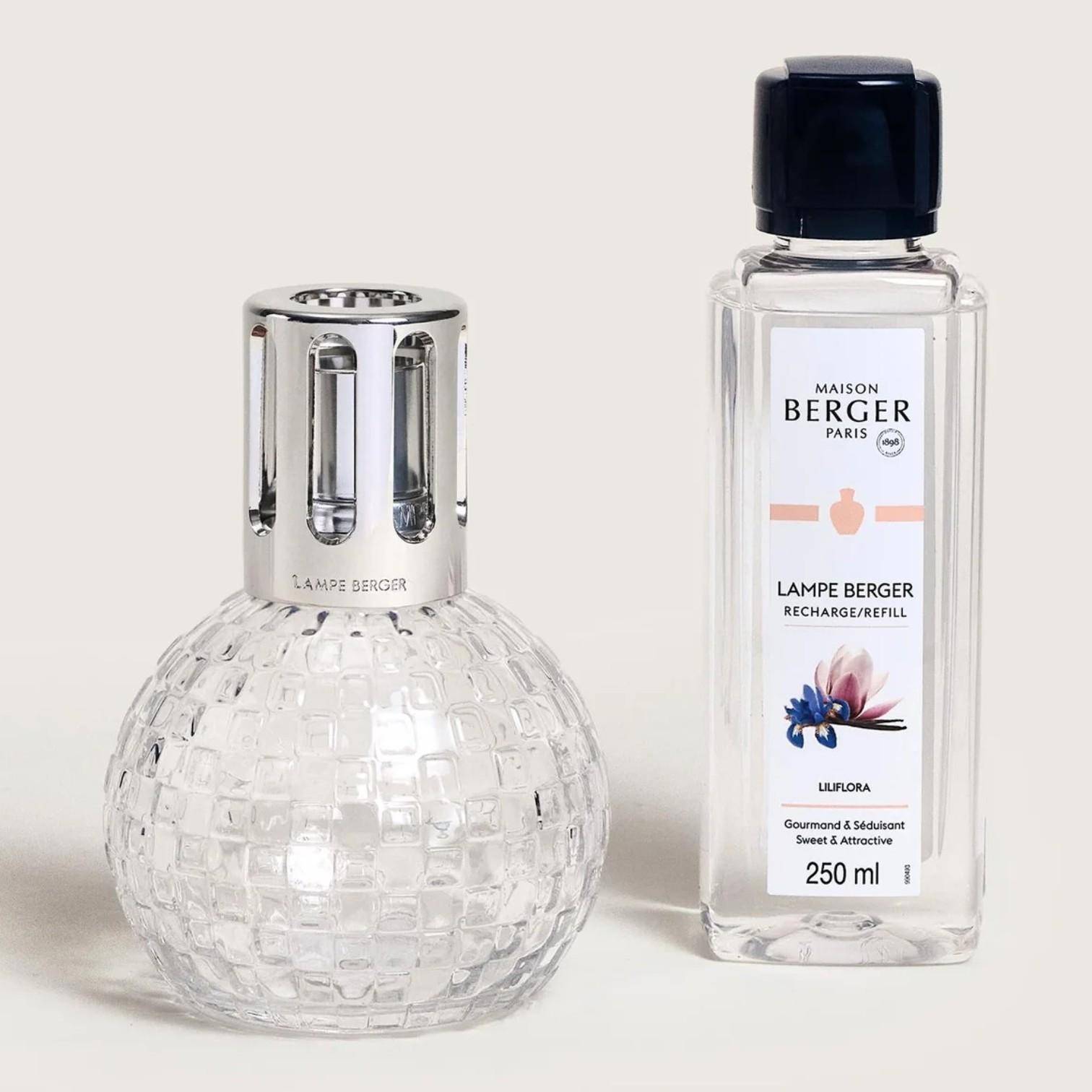 Lampe Berger Disco Transparent mit Duftflasche Liliflora 250 ml
