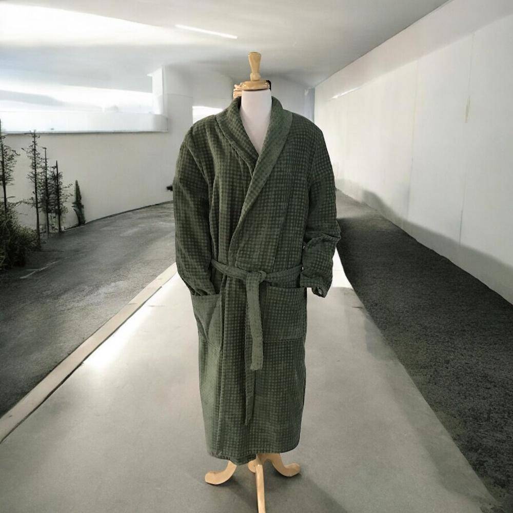 Cawö Herren Bademantel Kimono 6508 Farbe Grün Größe 54