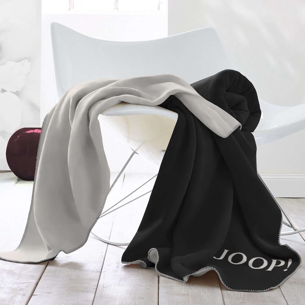 JOOP! Wohndecke Melange Doubleface Anthrazit - Silber