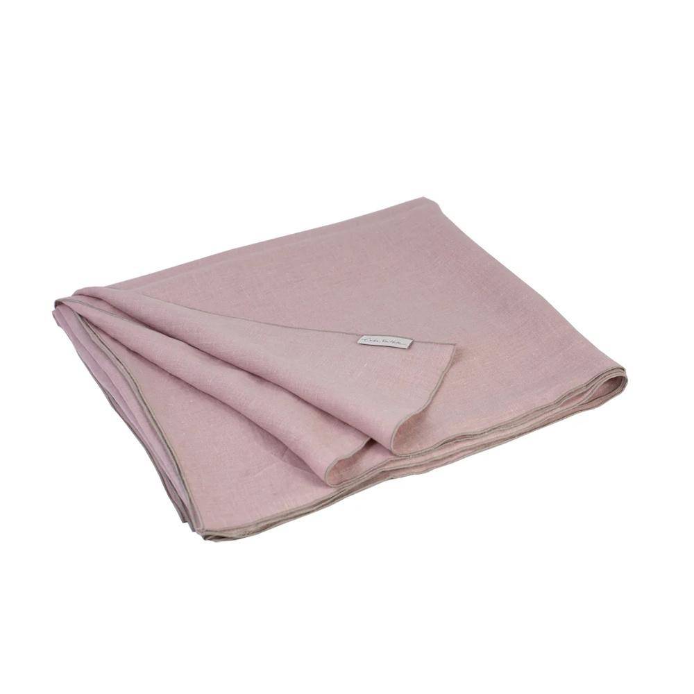 Vaitkute Leinen Tischdecke "Vilnia" Puder- Natur umkettelt 145 x 250 cm