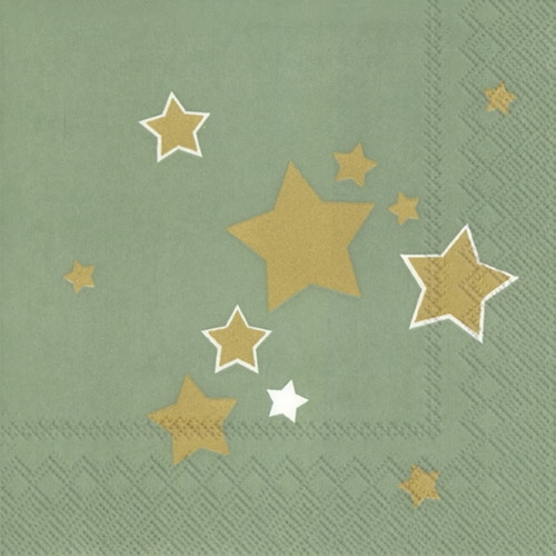 Ihr Serviette Shiny Stars celadon 33 x 33 cm