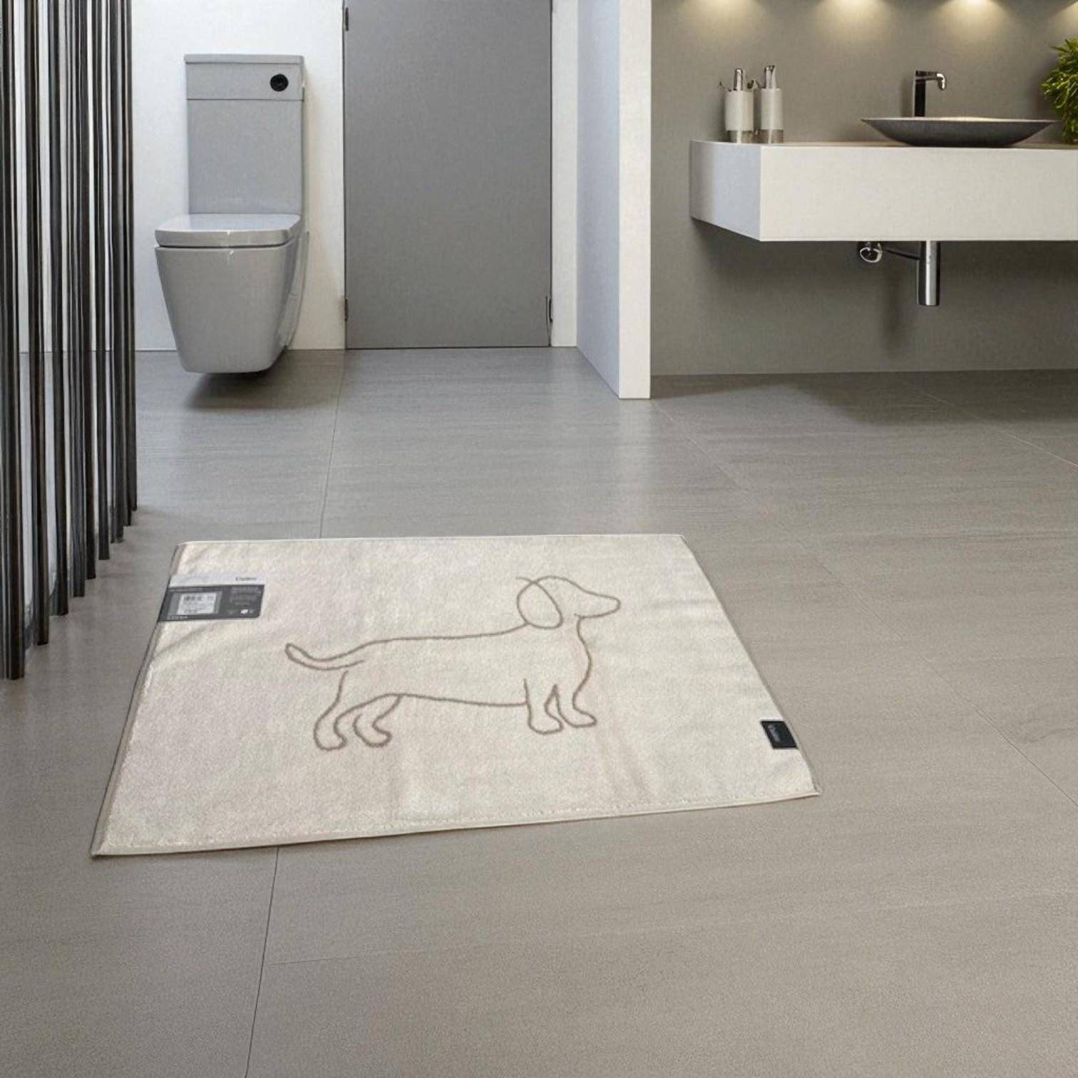 Cawö Frottier-Dusch/Badematte WE LOVE DOGS Dackelsilhouette 6248 Natur/Beige 50 x 80 cm Cawö Frottier-Dusch/Badematte WE LOVE DOGS Dackelsilhouette 6248 Natur/Beige 50 x 80 cm