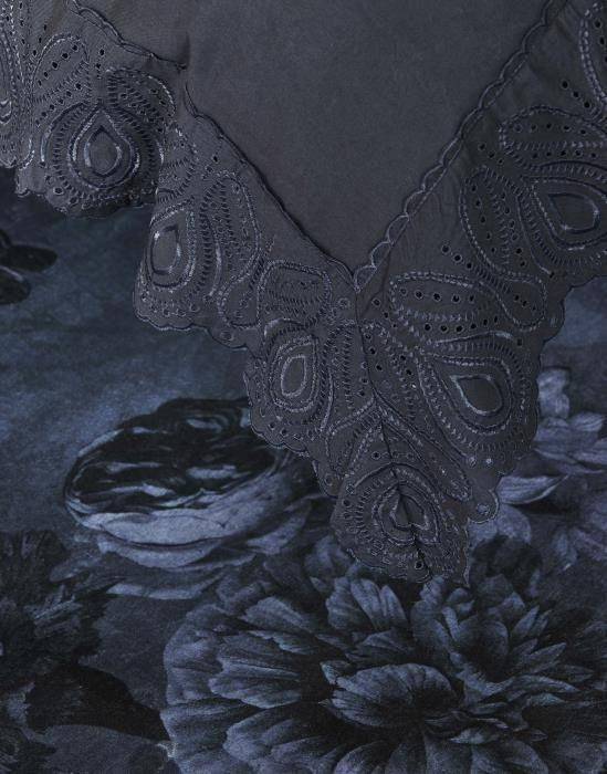 Essenza Baumwoll-Bettwäsche Maen Nightblue 200 x 200 cm + 2 x 80 x 80 cm