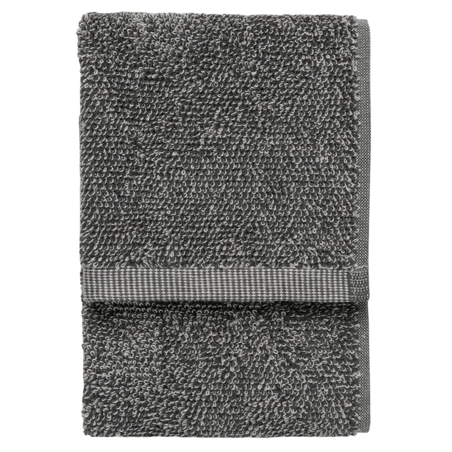 Detailansicht MARC O’POLO Gästetuch Timeless Melange Anthracite 30x50 cm mit strukturierter Frottee-Oberfläche