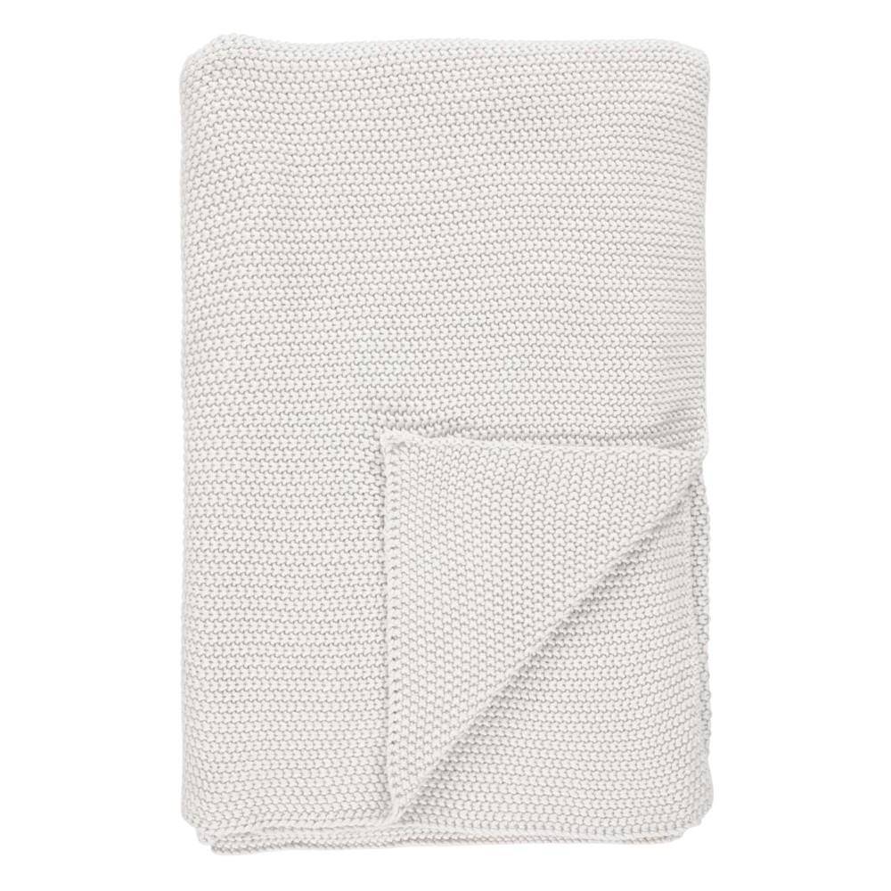 Marc O’Polo Plaid Nordic Knit Off White, gestrickte Wohndecke 130 x 170 cm