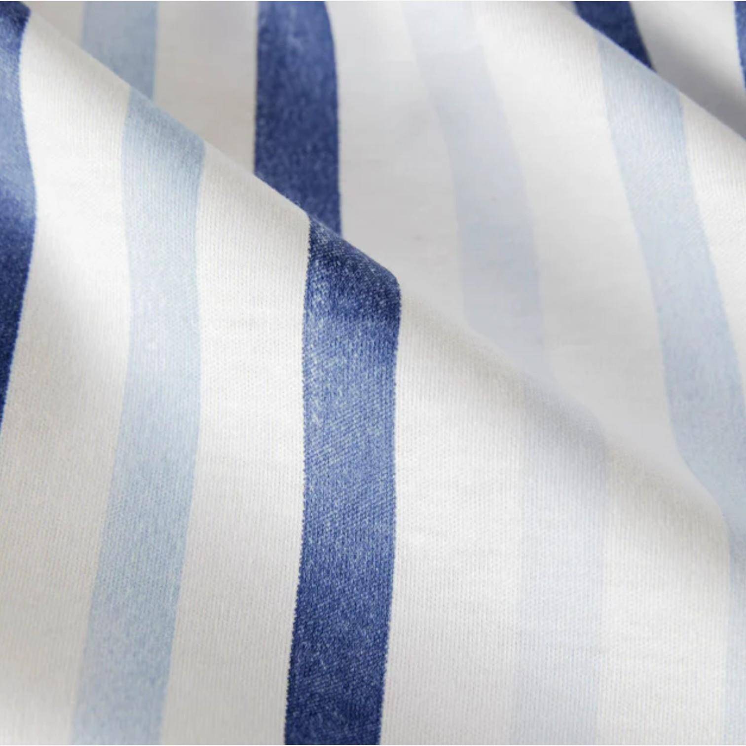 Elegante Jersey Bettwäsche Waterstripe Blau 155 x 220 cm