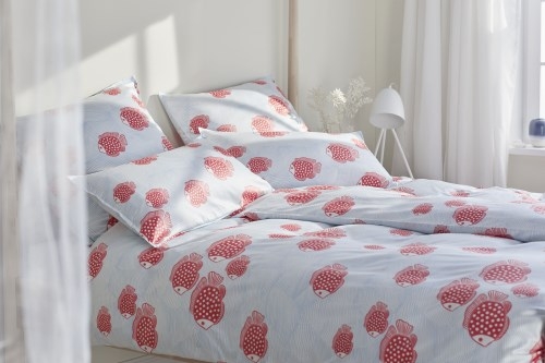 Elegante Baumwollsatin Kissenhülle zur Bettwäsche Float Koralle 40 x 80 cm