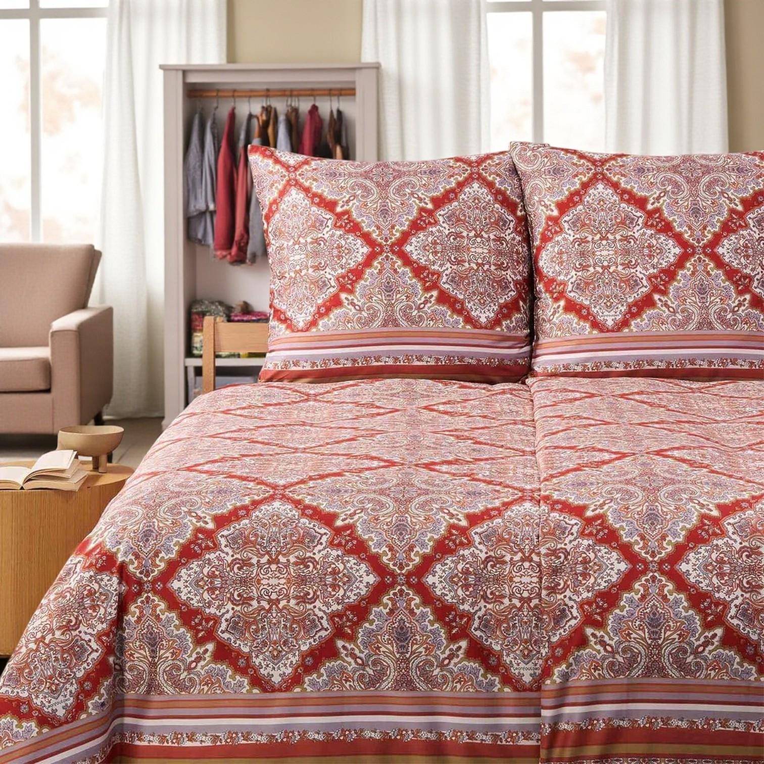 Bassetti Marechiaro Bettwäsche in Rot mit italienischem Ornament- und Paisley-Muster aus Mako-Satin