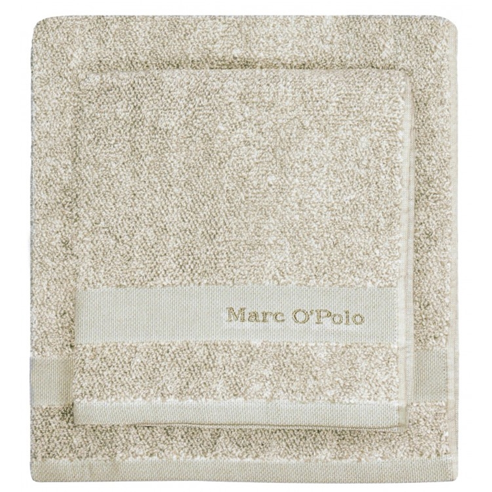 MARC O'POLO Melange Beige / White Gästetuch 30 x 50 cm