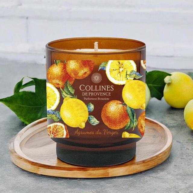 Von Collines De Provence - Duftkerze Obstgarten-Zitrus 220g