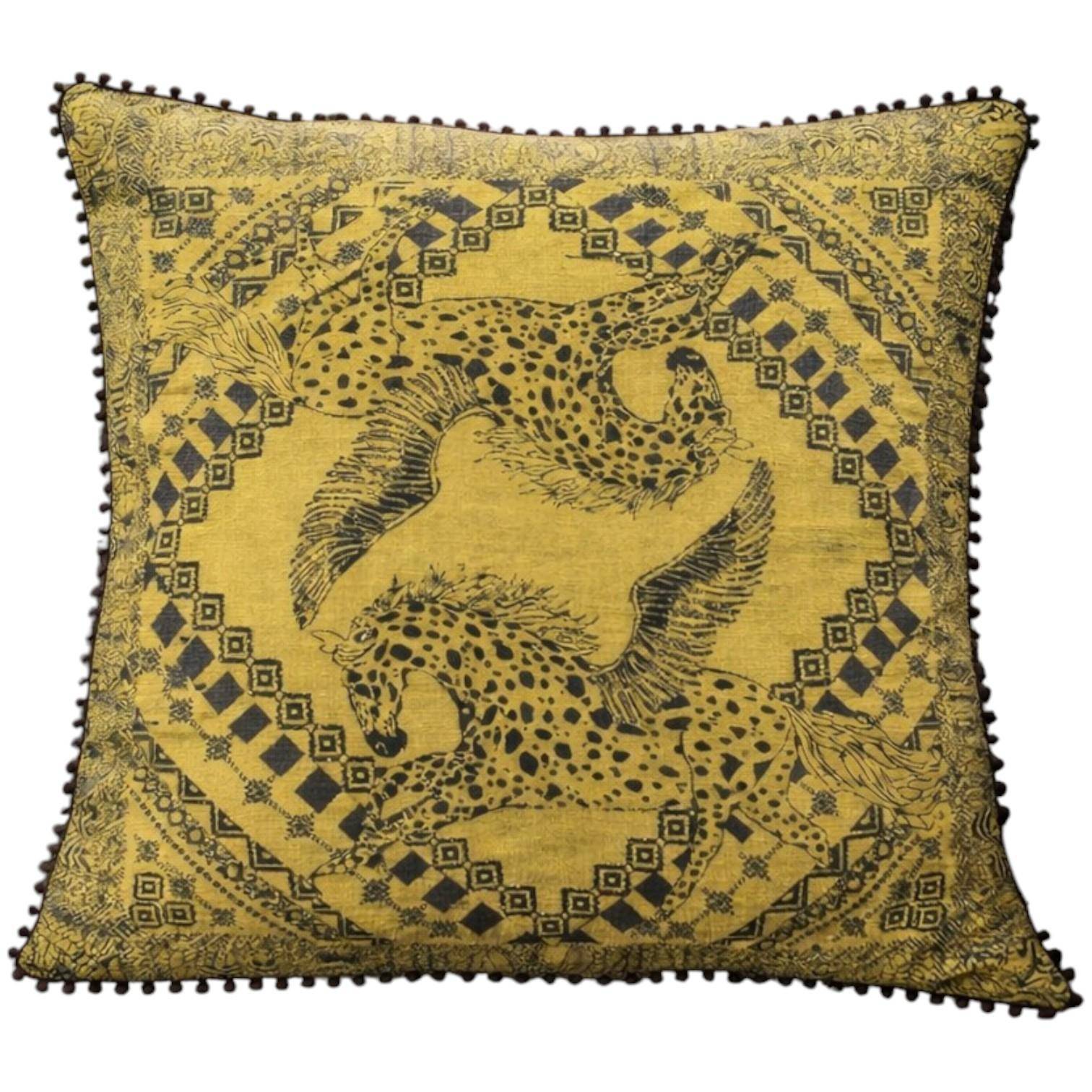 Garnier Thiebaut Kissenhülle Cheval Aile Curry 40 x 40 cm