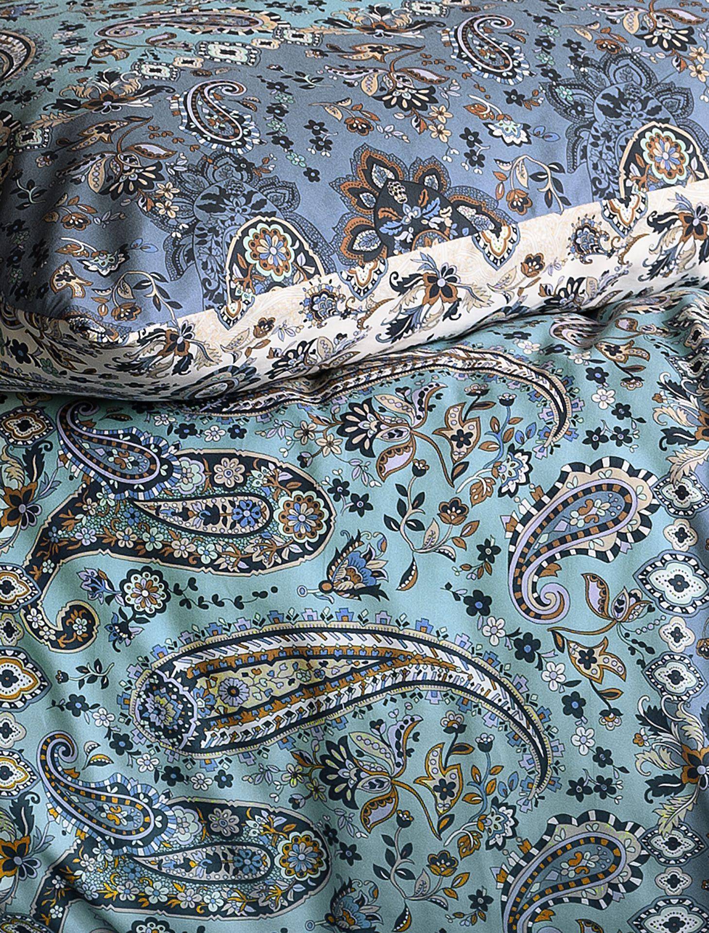 Irisette Feinbiber Bettwäsche Gwendolyn in Blau 135 x 200 cm