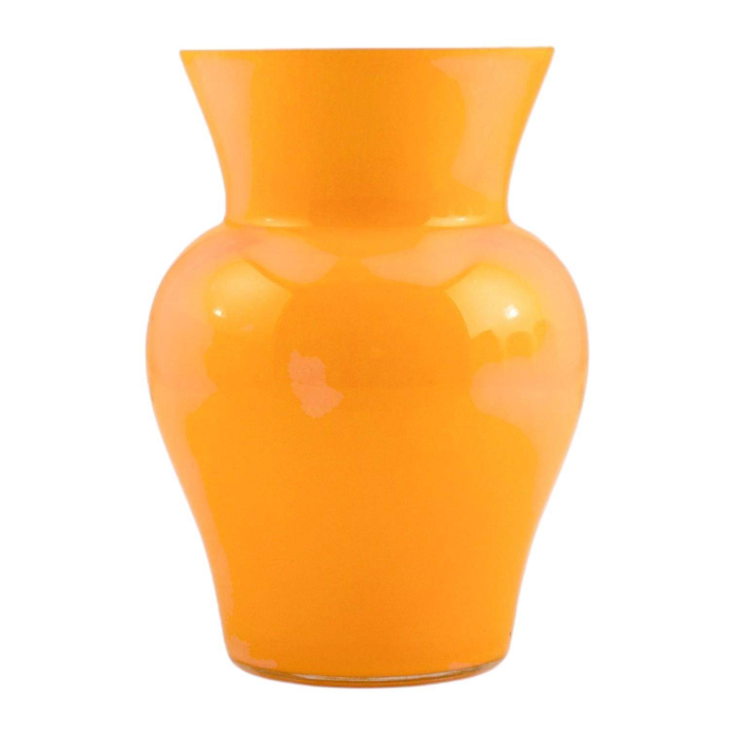 Paul Nagel Vase Viola orange mundgeblasen aus Glas – handgefertigte Design Vase modern