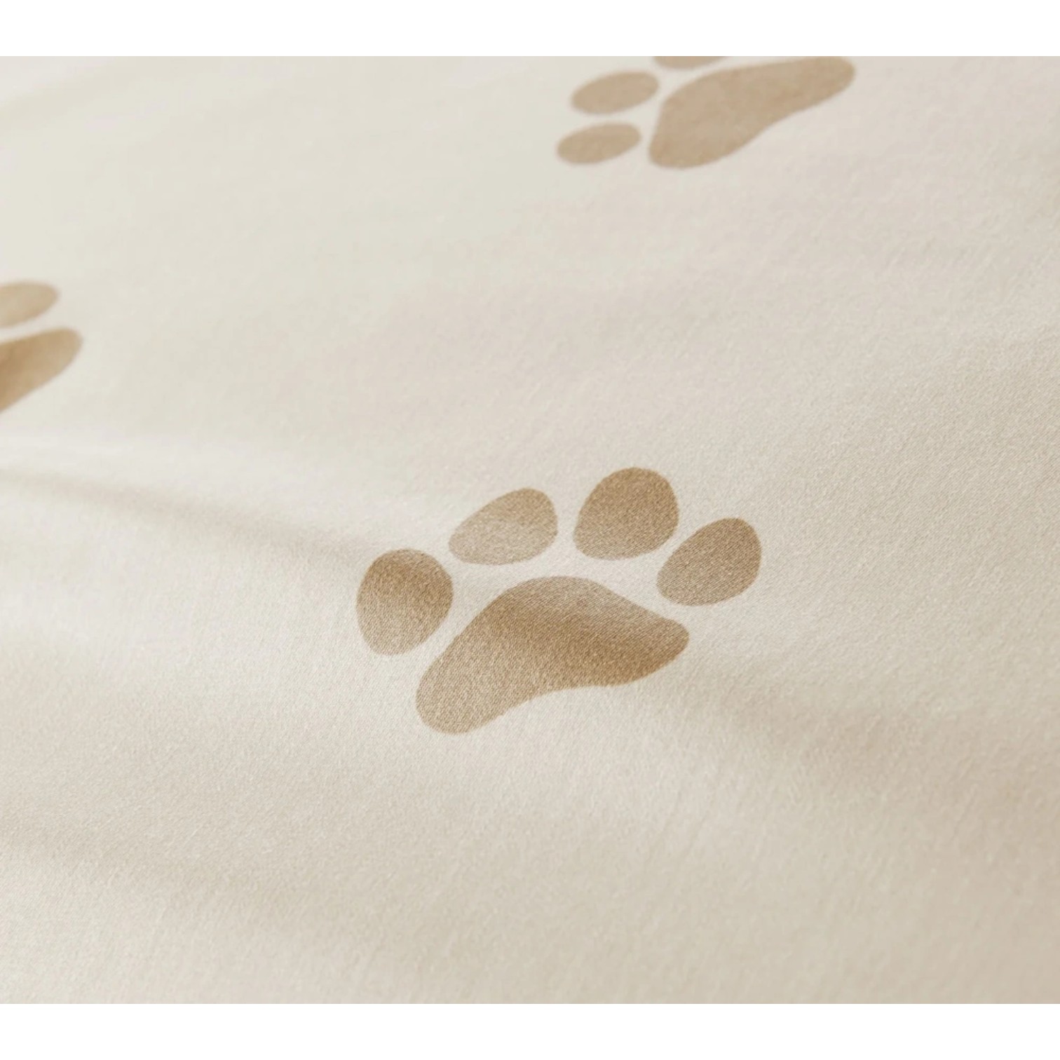 Elegante Comfort Satin Bettwäsche Paws Natur/Beige 135 x 200 cm
