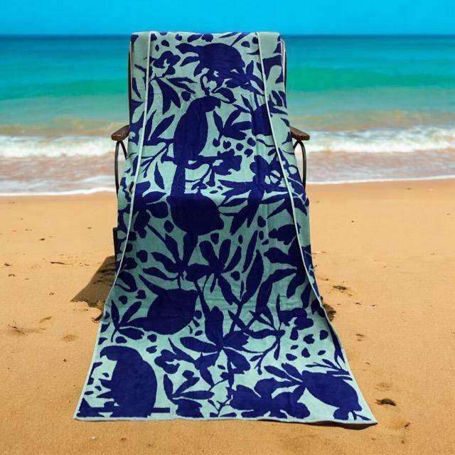 Cawö Frottiertuchserie Beach Tropical 5576 Strandtuch in Aqua