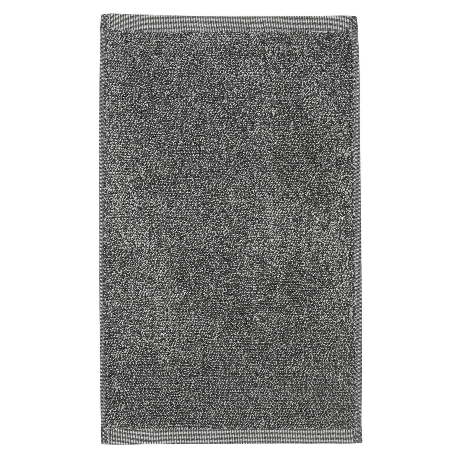 MARC O’POLO Gästetuch Timeless Melange in Anthracite 30x50 cm aus weichem Baumwoll-Frottee