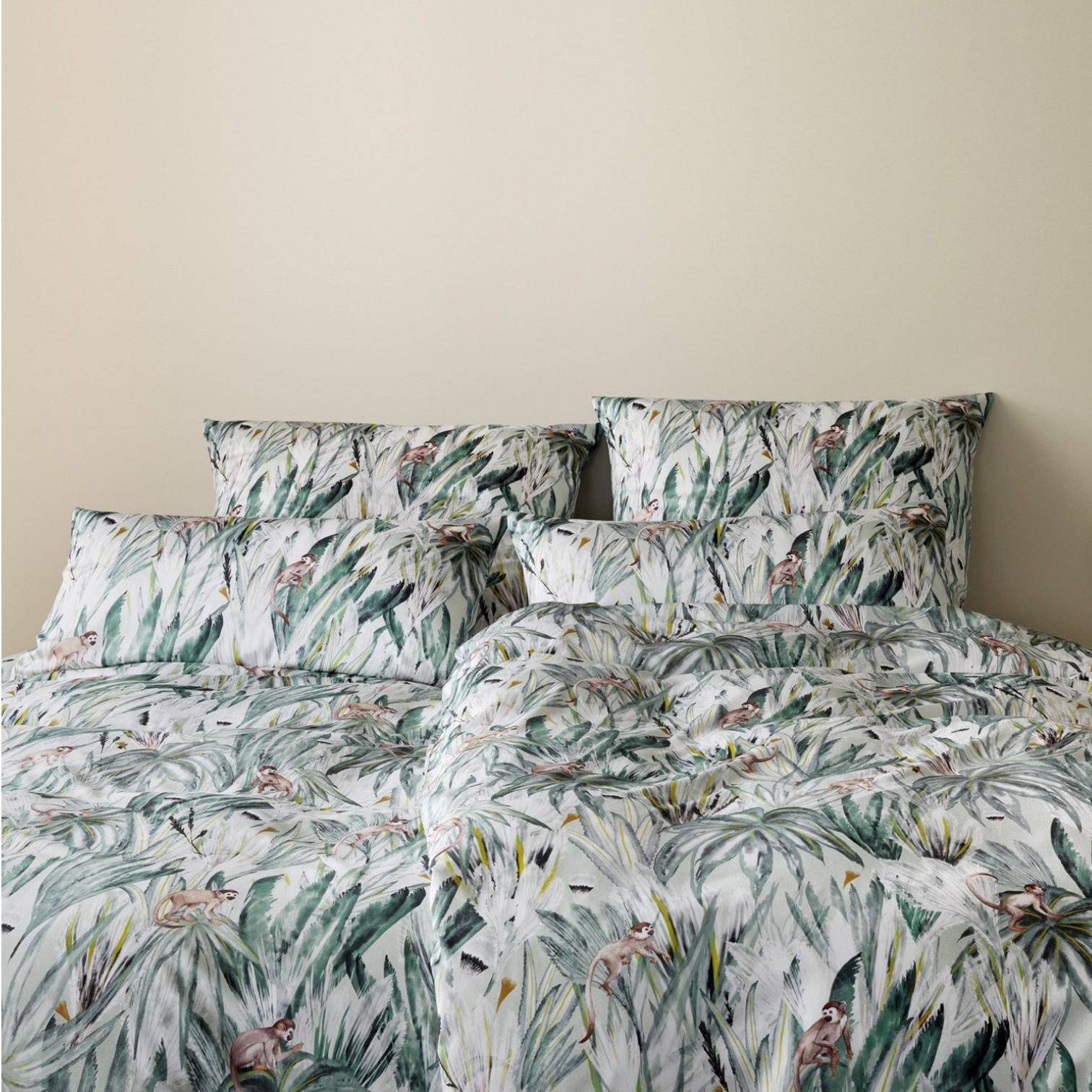 Elegante Monkeys Bettwäsche Grün im modernen Schlafzimmer
