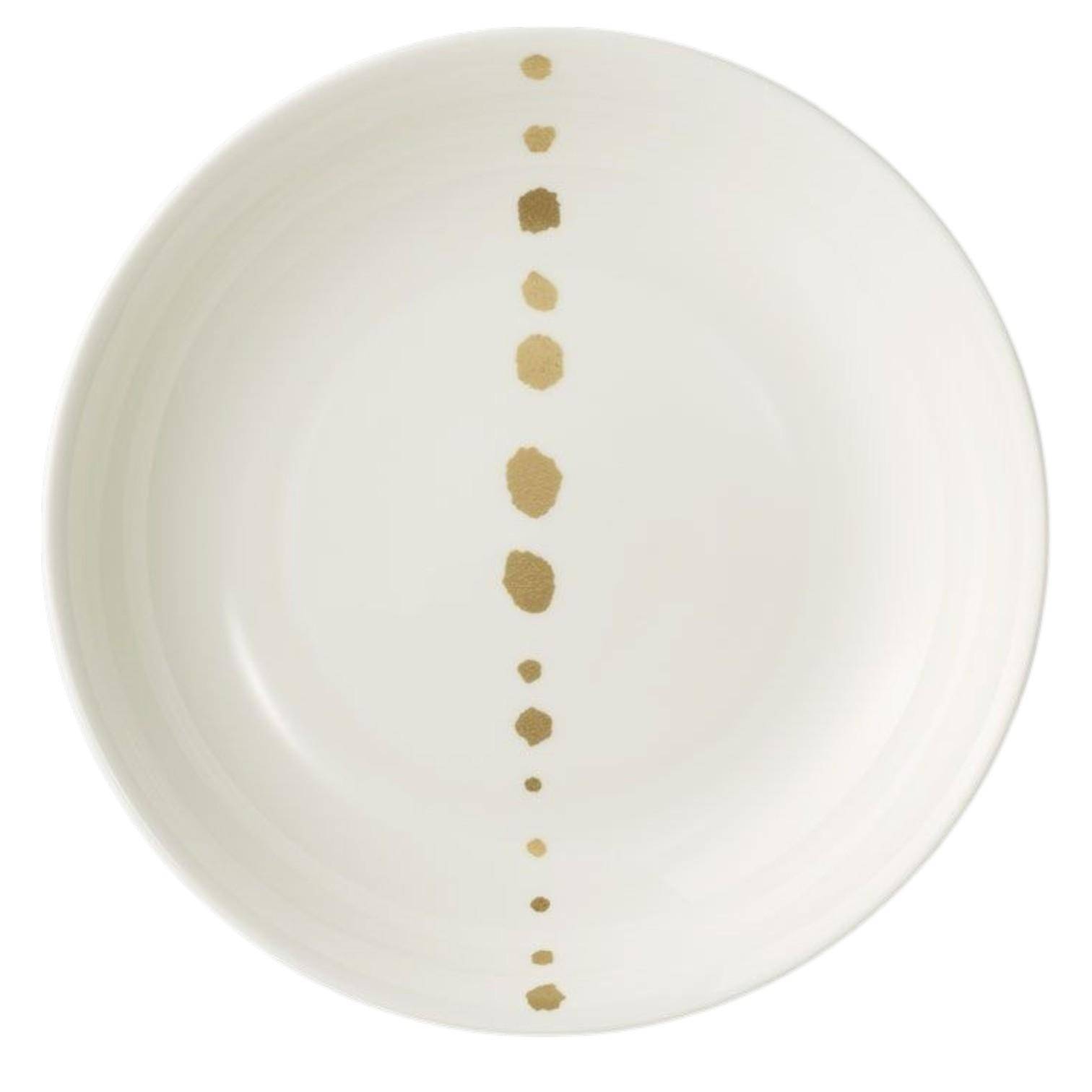 Dibbern Fine Bone China "Golden Pearls" Suppenteller weiß Ø 22,5 cm