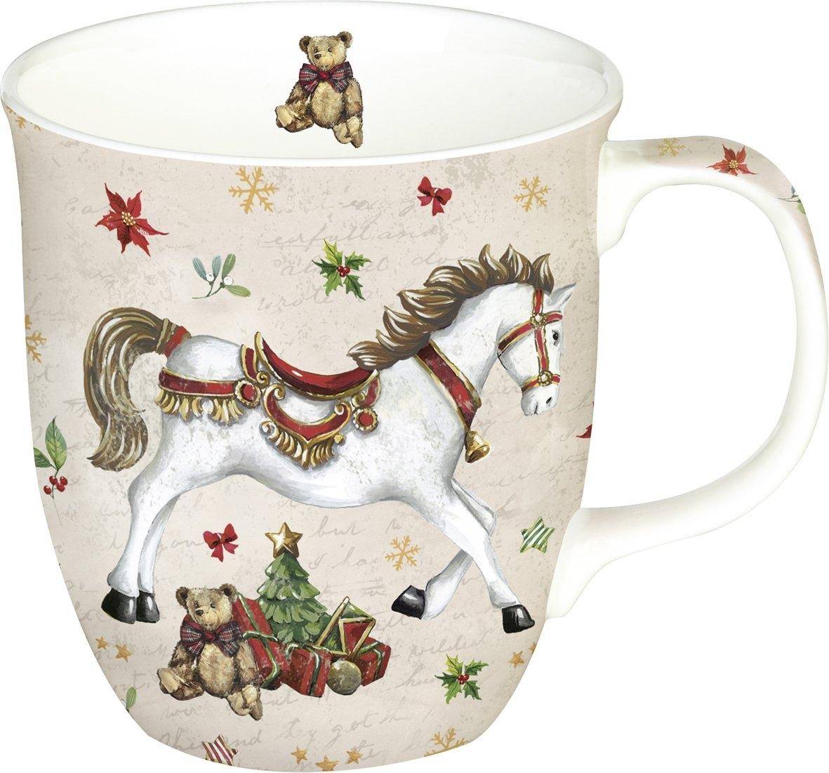 ihr Bone China Becher Festive Horse Cream