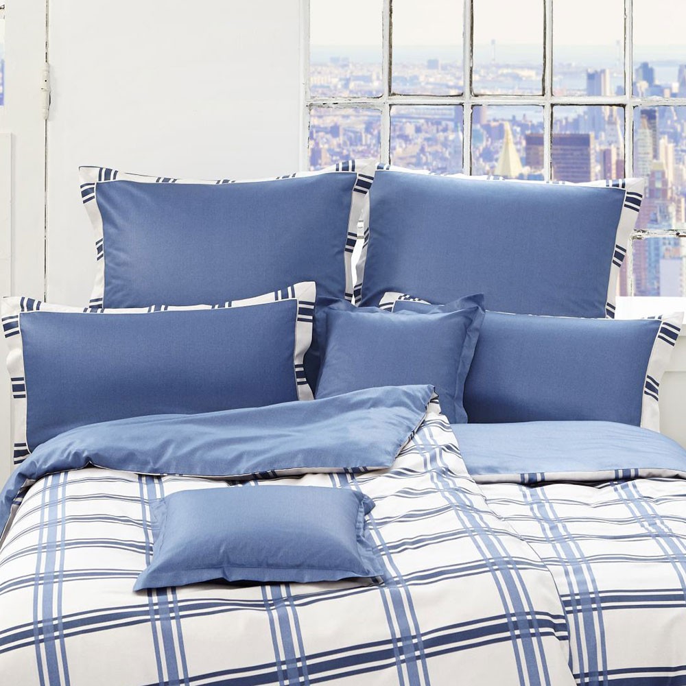 Elegante Bettwäsche Brooklyn Rauchblau 135 x 200 cm