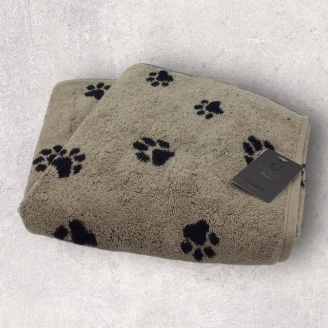 Cawö Frottiertuchserie We love Dogs Pfötchen Schwarz Gästetuch 30 x 50 cm