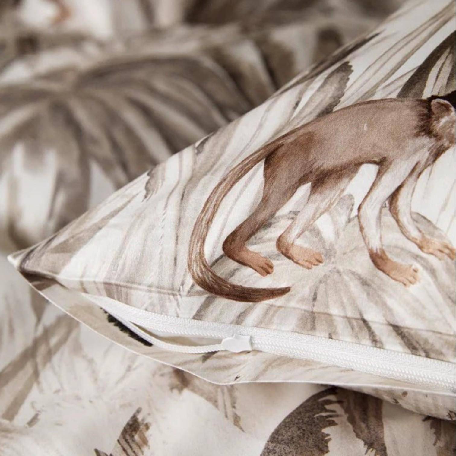 Elegante Bettwäsche Monkey Reißverschluss Detail Bambus Baumwolle Satin hochwertige Verarbeitung