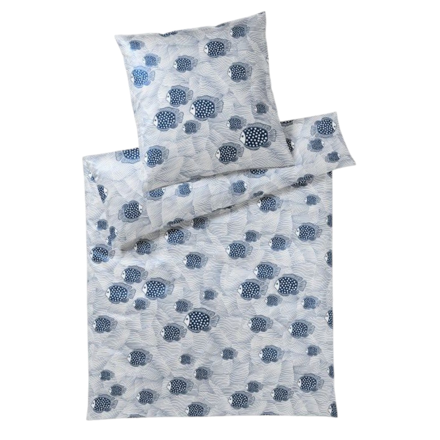 Elegante Baumwollsatin Bettwäsche Float Navy 155 x 220 cm