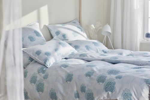 Elegante Baumwollsatin Bettwäsche Float Aquagrün 155 x 220 cm