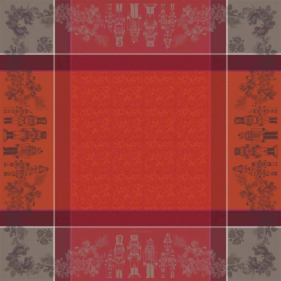 Garnier Thiebaut Mitteldecke Casses Noisettes Rouge Festif 115 x 115 cm
