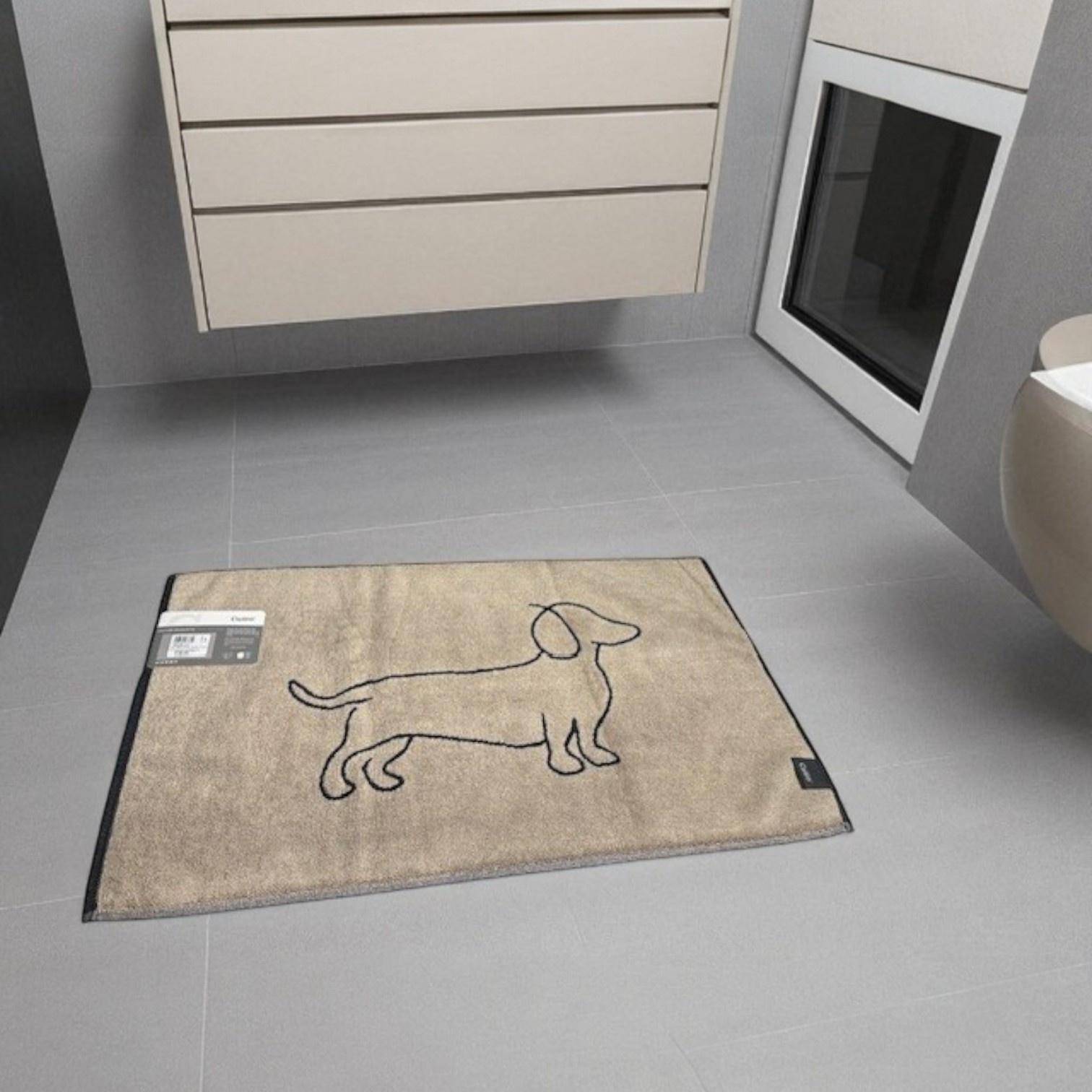Cawö Frottier-Dusch/Badematte WE LOVE DOGS Dackelsilhouette 6248 Schwarz/Natur 50 x 80 cm Cawö Frottier-Dusch/Badematte WE LOVE DOGS Dackelsilhouette 6248 Schwarz/Natur 50 x 80 cm