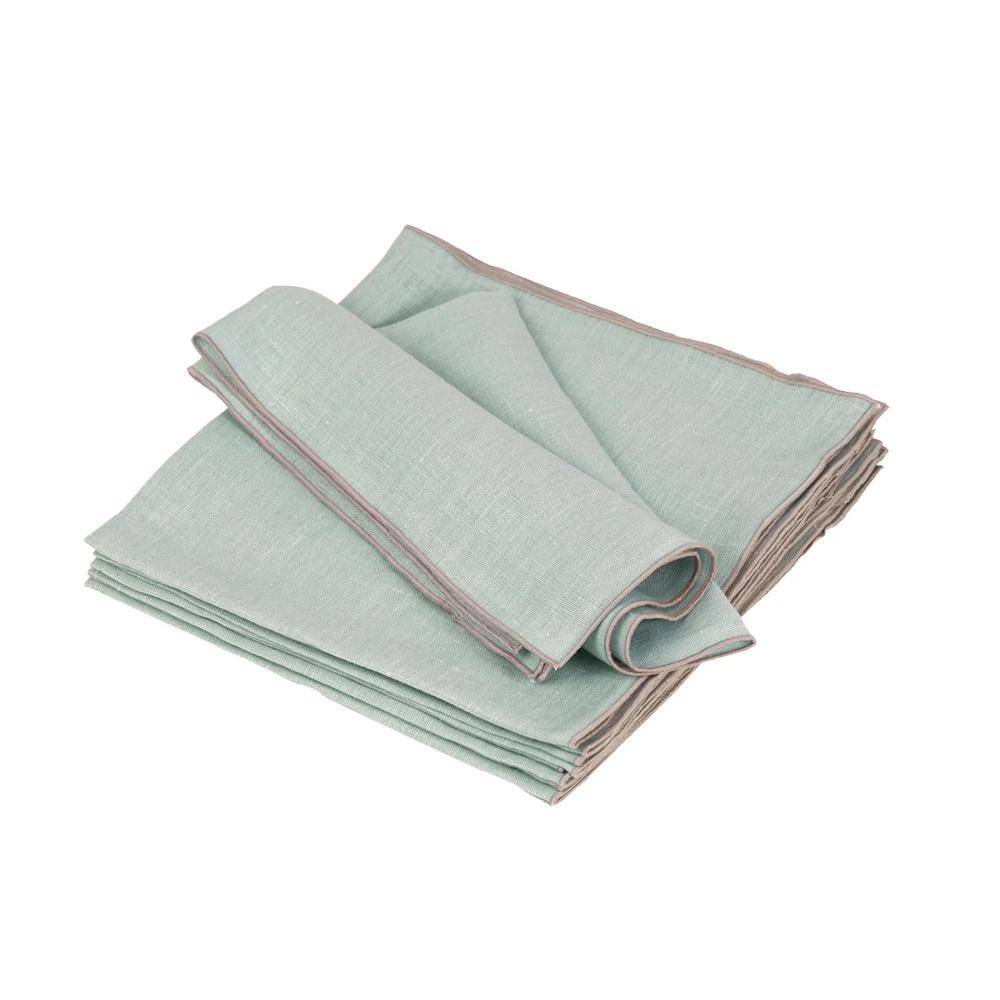 Vaitkute Leinen Serviette "Vilnia" Mint - Natur umkettelt 47 x 47 cm