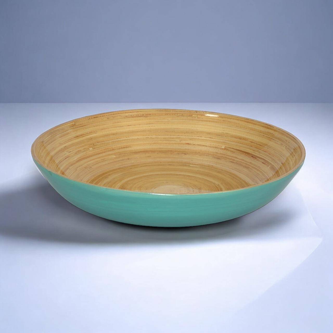 albert L Bambus flache Obstschale 30 x 5,5 cm hellblau
