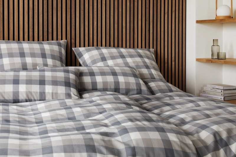 Elegante Flanell Bettwäsche Watson Anthrazit 155 x 220 cm