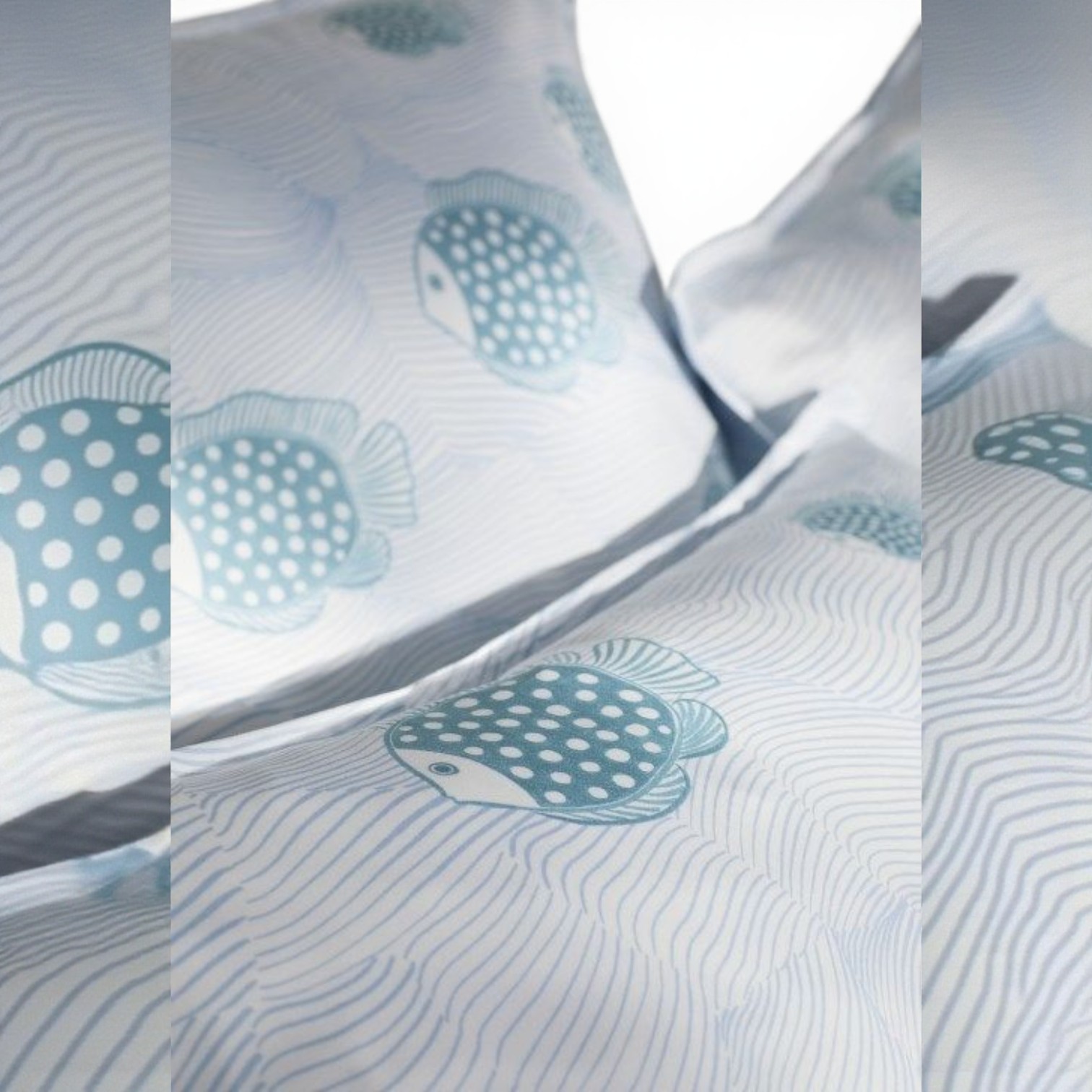 Elegante Baumwollsatin Bettwäsche Float Aquagrün 155 x 220 cm