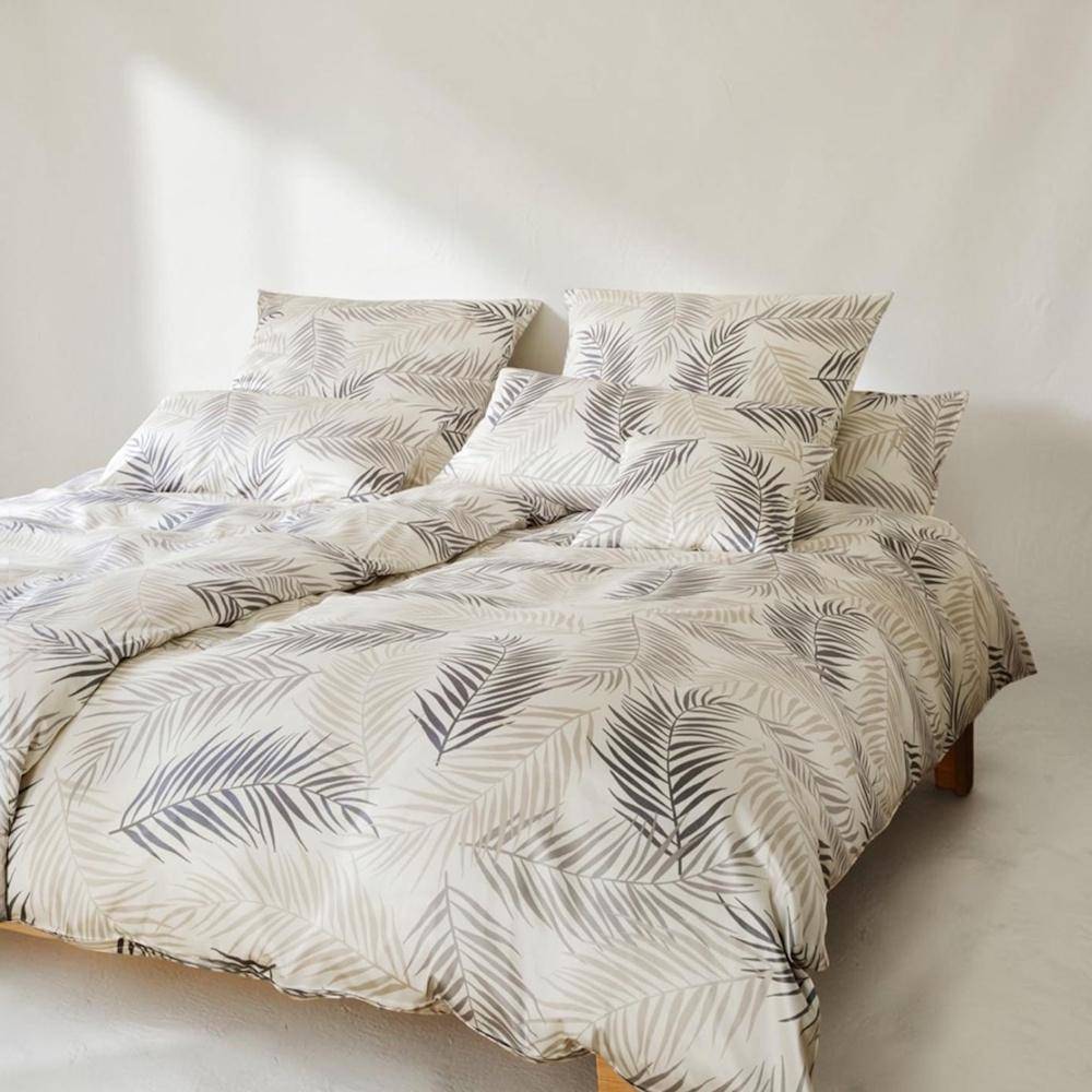 Elegante Bambus Baumwollsatin Bettwäsche Palm Natur 135 x 200 cm