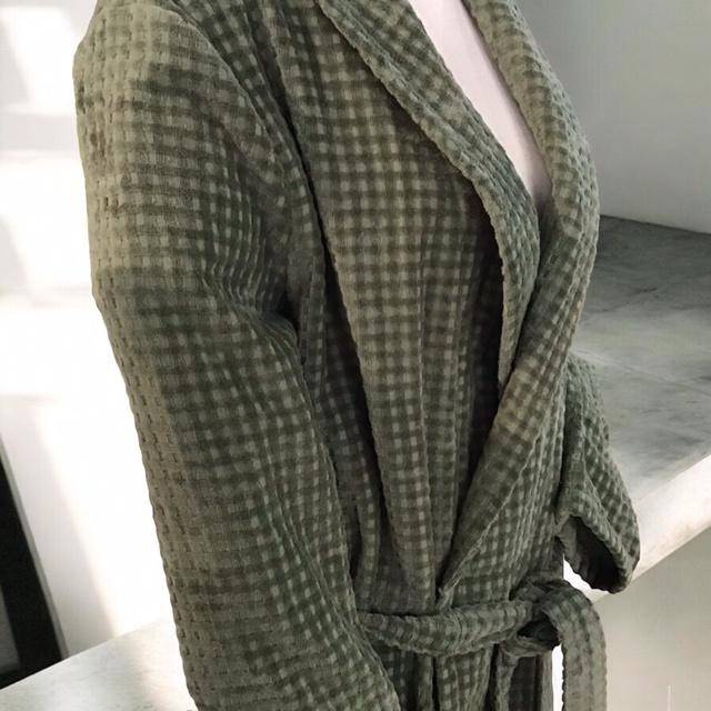 Cawö Herren Bademantel Kimono 6508 Farbe Grün Größe 54