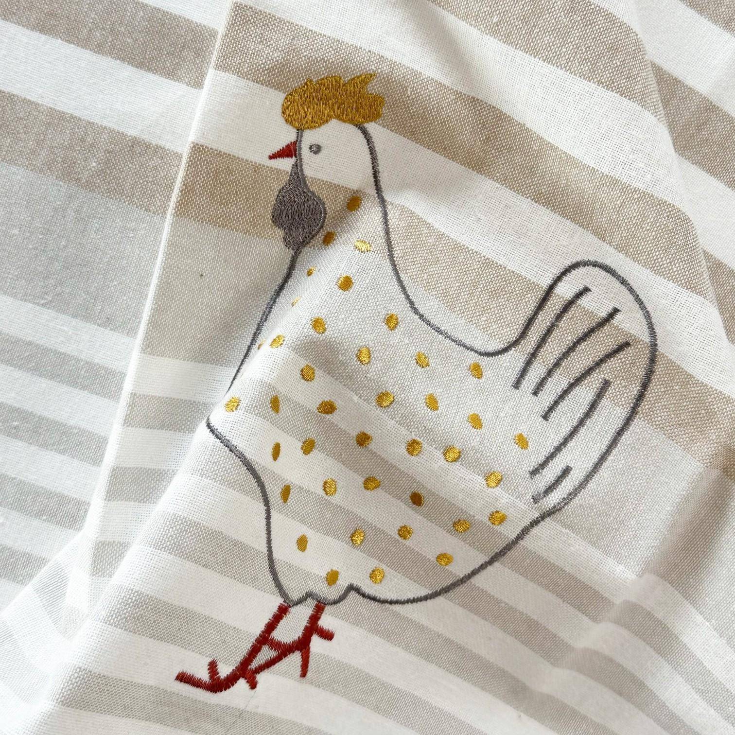 Landlust Geschirrtuch Perlhuhn - bestickt