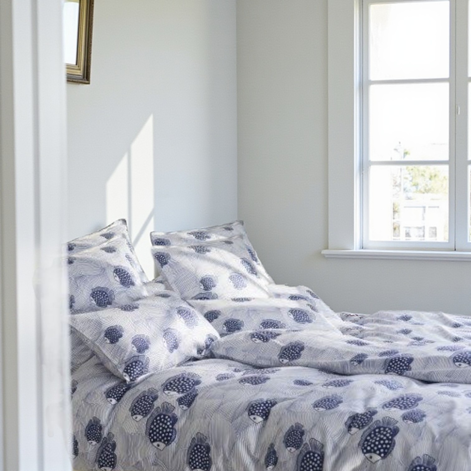 Elegante Baumwollsatin Bettwäsche Float Navy 155 x 220 cm