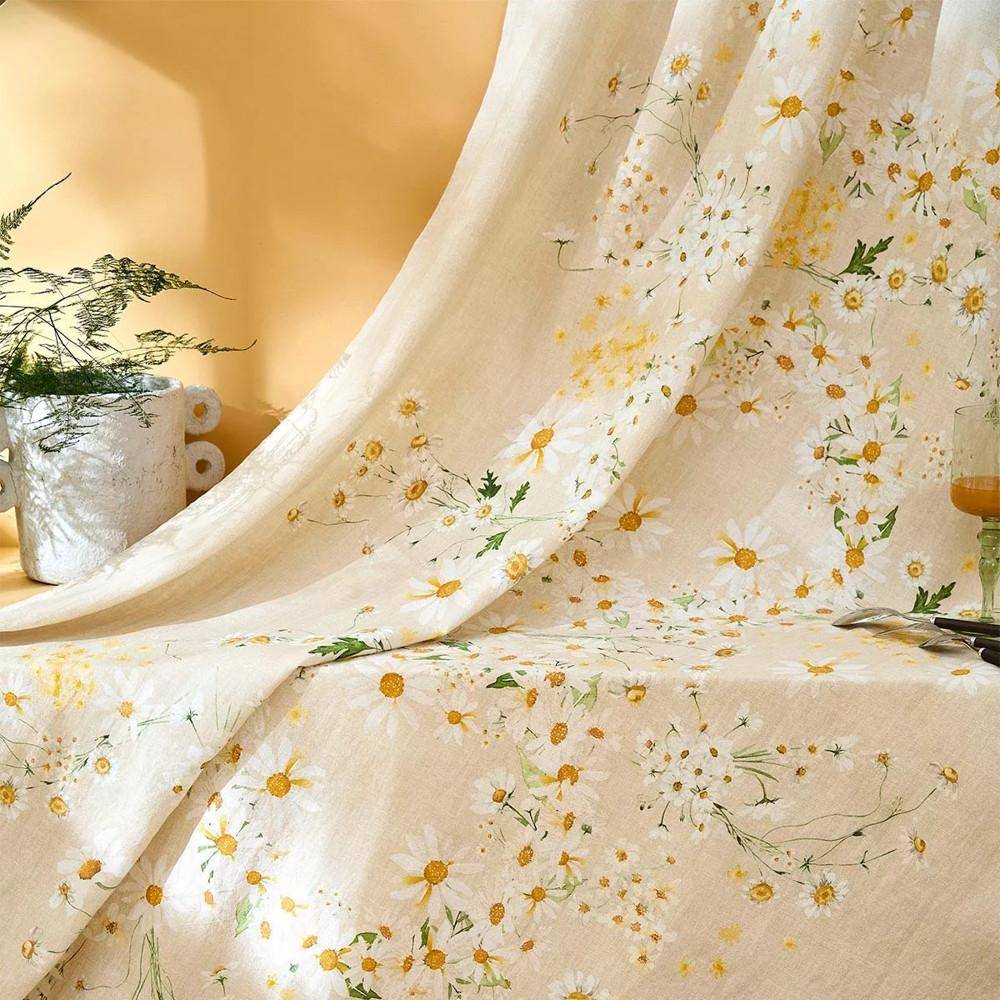 Garnier Thiebaut Tischdecke Daisy Chanvre 155 x 225 cm